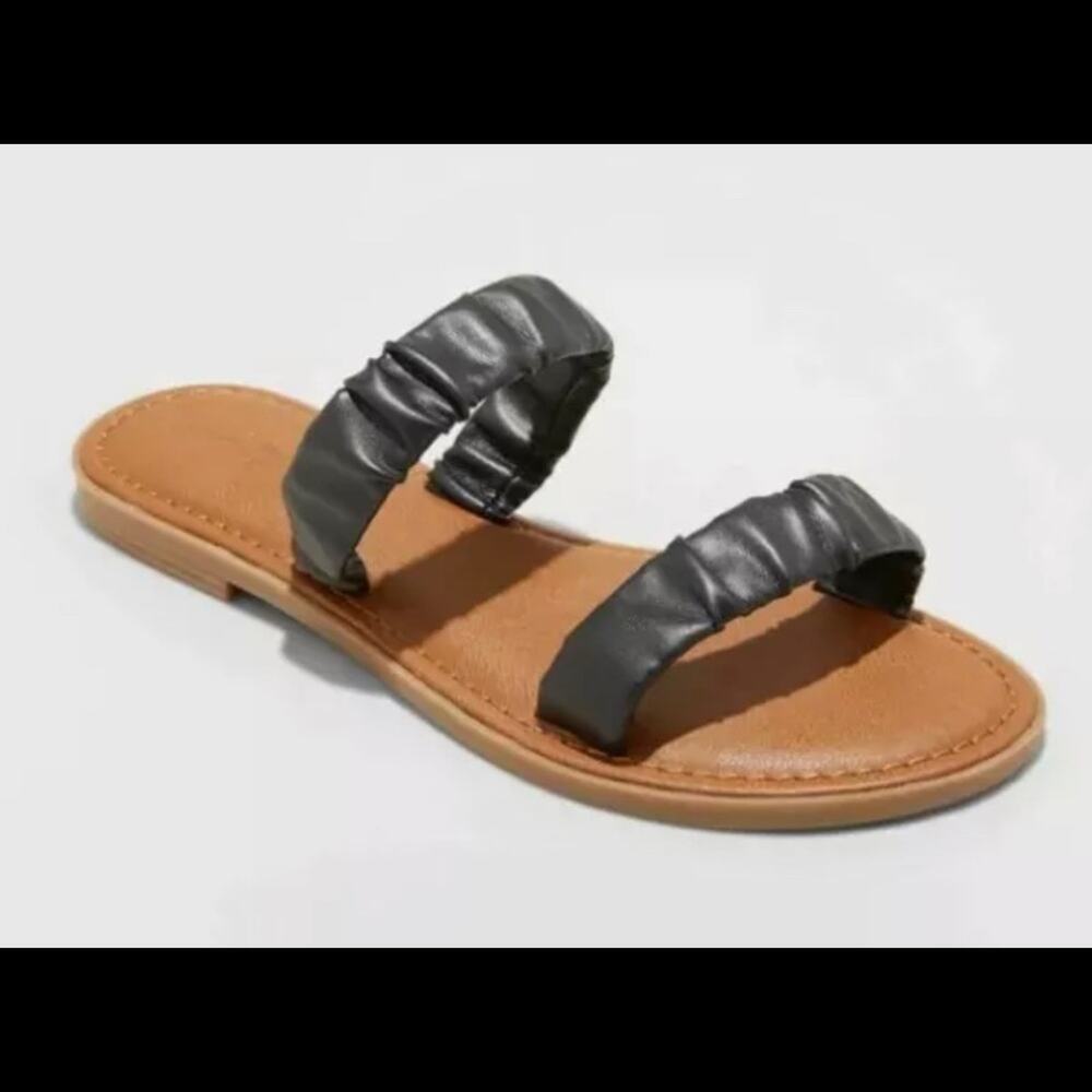 NWT Universal Thread Women's Willow Sandal Strappy Black Size 7